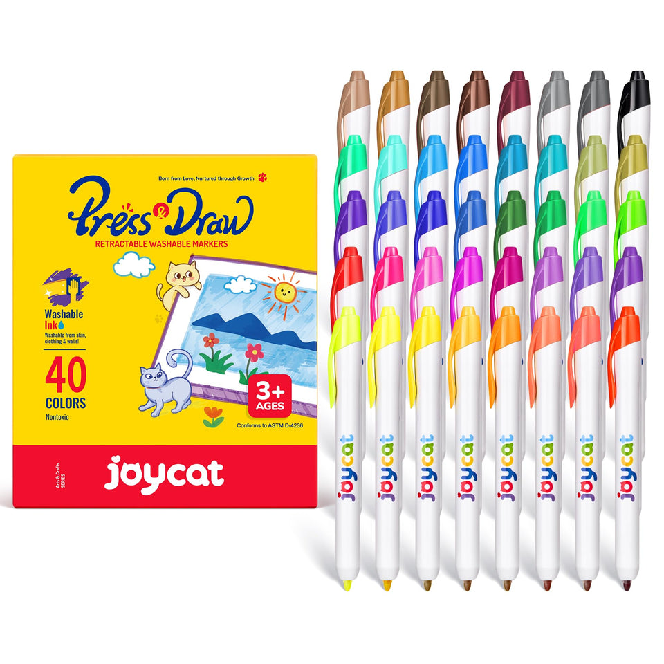 JoyCat Click & Draw markers pack with 40 colors for vibrant crafts