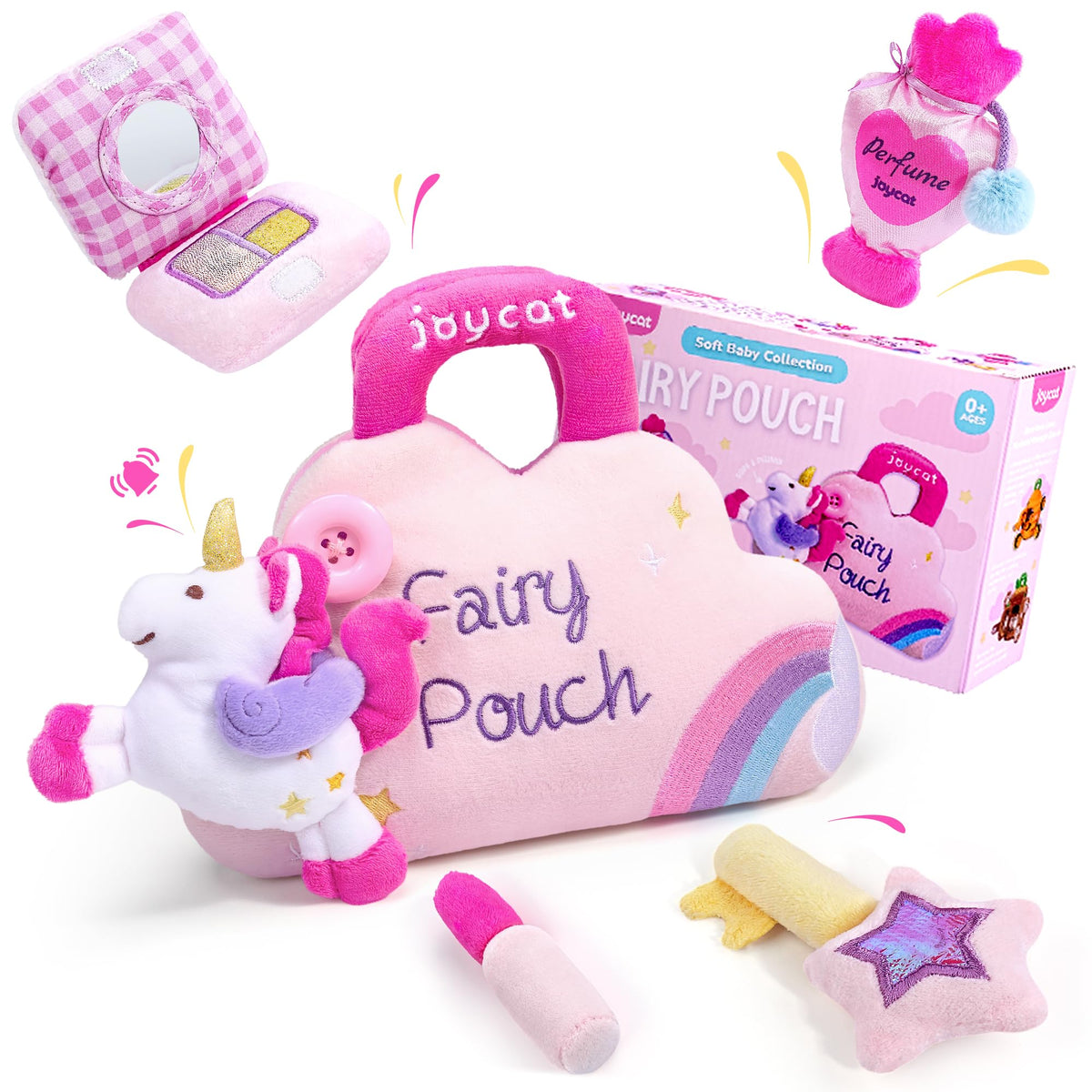 JoyCat cloud purse with unicorn plush for imaginative play and soft companionship.