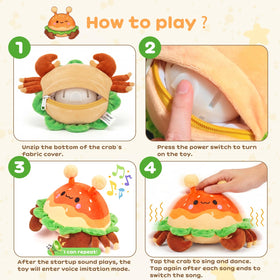 JoyCat crab toy features 38 songs and imitation mode.