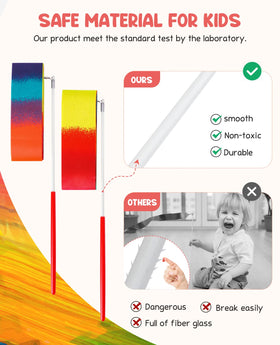 JoyCat rainbow dance ribbons, vibrant party decorations and playful performance props.