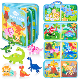 JoyCat Dinosaur Busy Book cover showcases colorful felt design for screen-free play