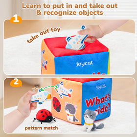 JoyCat elephant rattle item encourages grasping and audible feedback