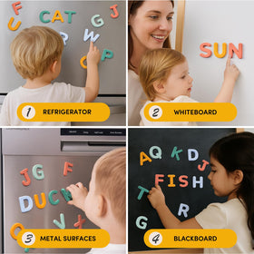 JoyCat embedded magnets securely attach to metal surfaces for active learning.