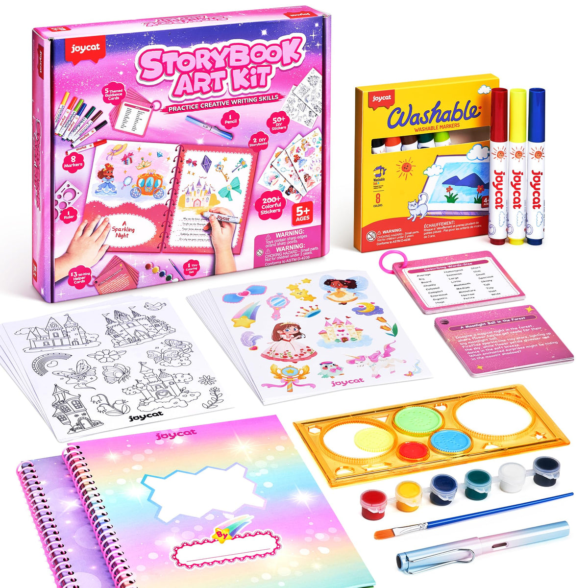 JoyCat Fantasy Storybook Art Kit cover promotes creative writing for kids