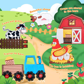 JoyCat Farm Busy Book lacing activity builds concentration and dexterity