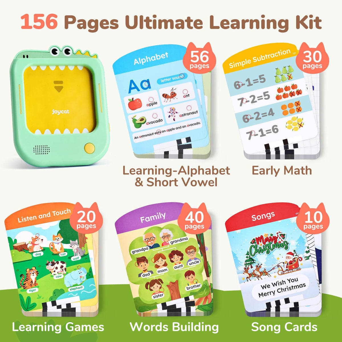 JoyCat flash cards alphabet page with clear pronunciation cues.