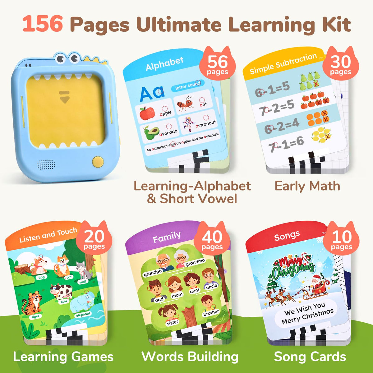 JoyCat flash cards pack closeup illustrating 156-page learning prompts.