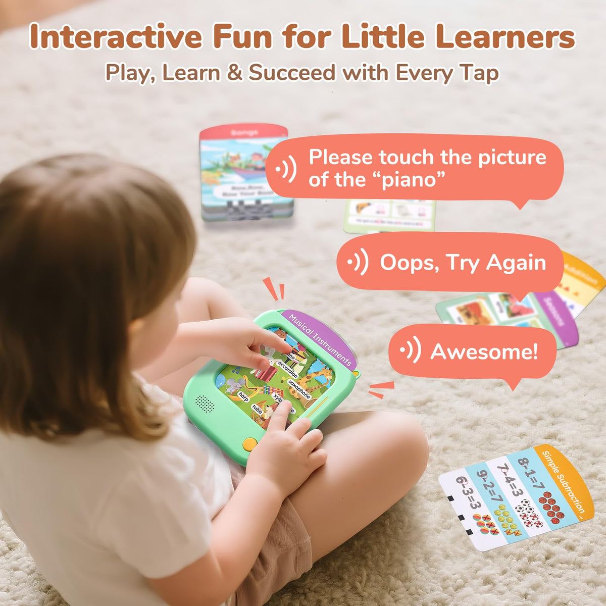 JoyCat flash cards word building activity for reading readiness.