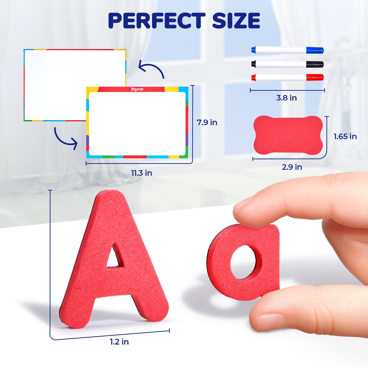 JoyCat foam letters offer a soft texture for safe handling by little hands.