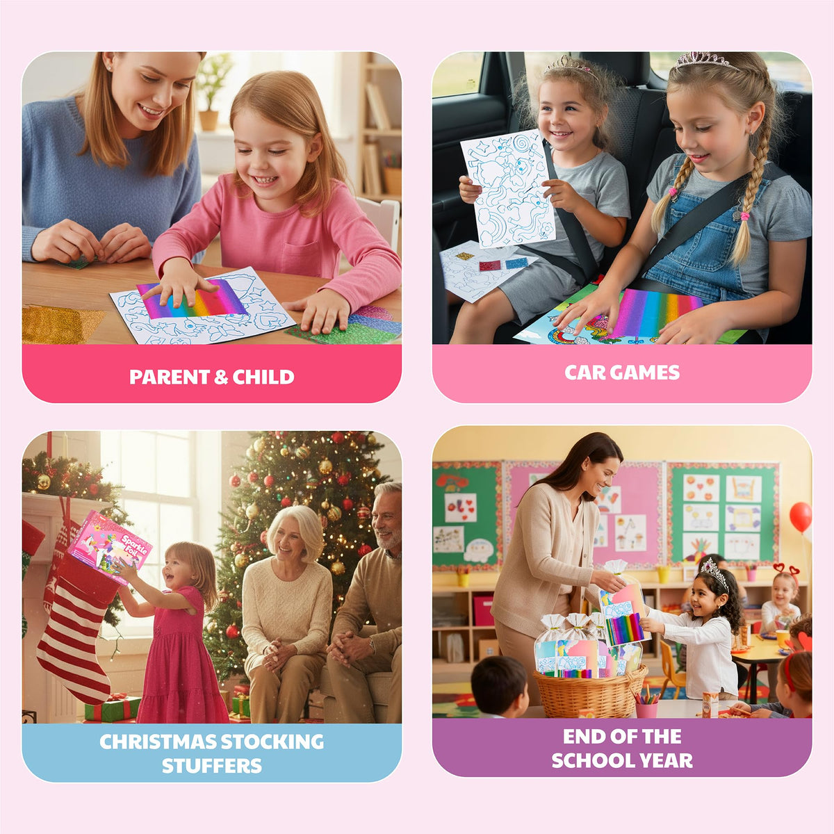 JoyCat 144 foil sheets bring shimmering accents to kid projects.