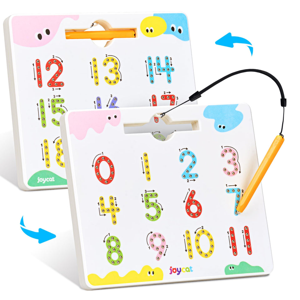 JoyCat front board with numbers 1-11 for early recognition and writing.