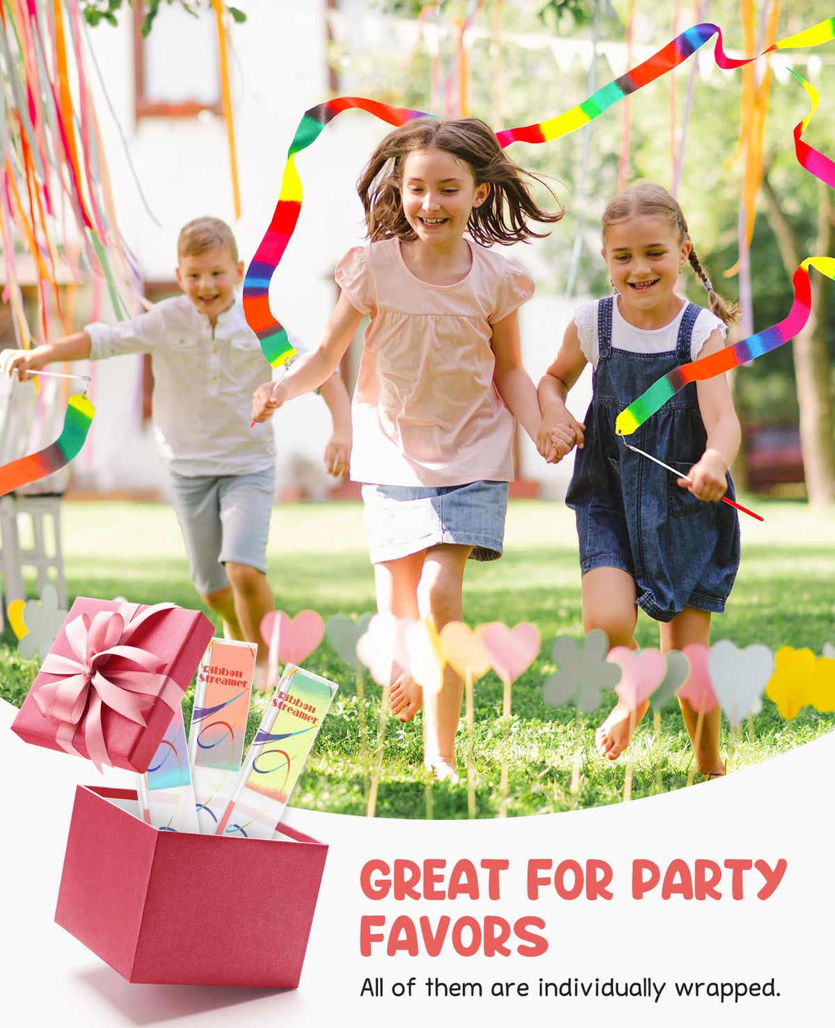 JoyCat twelve-pack gymnastics ribbons for multicolor movement and group activities.