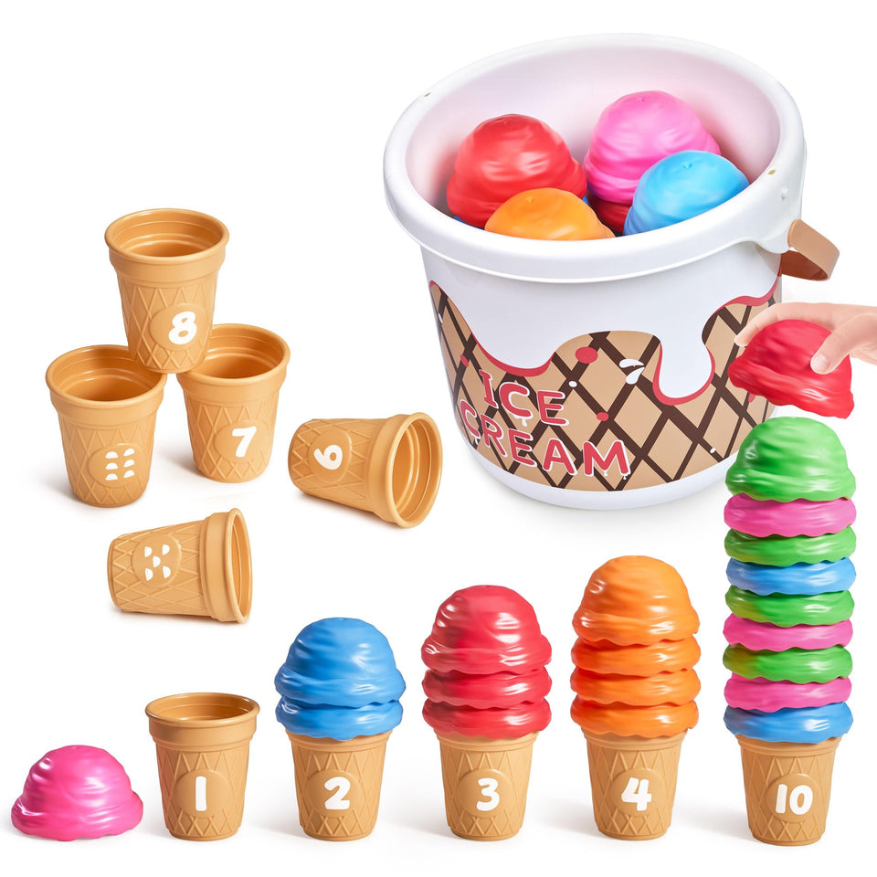 JoyCat ice cream counting scoops for early numeracy and fine motor skills.