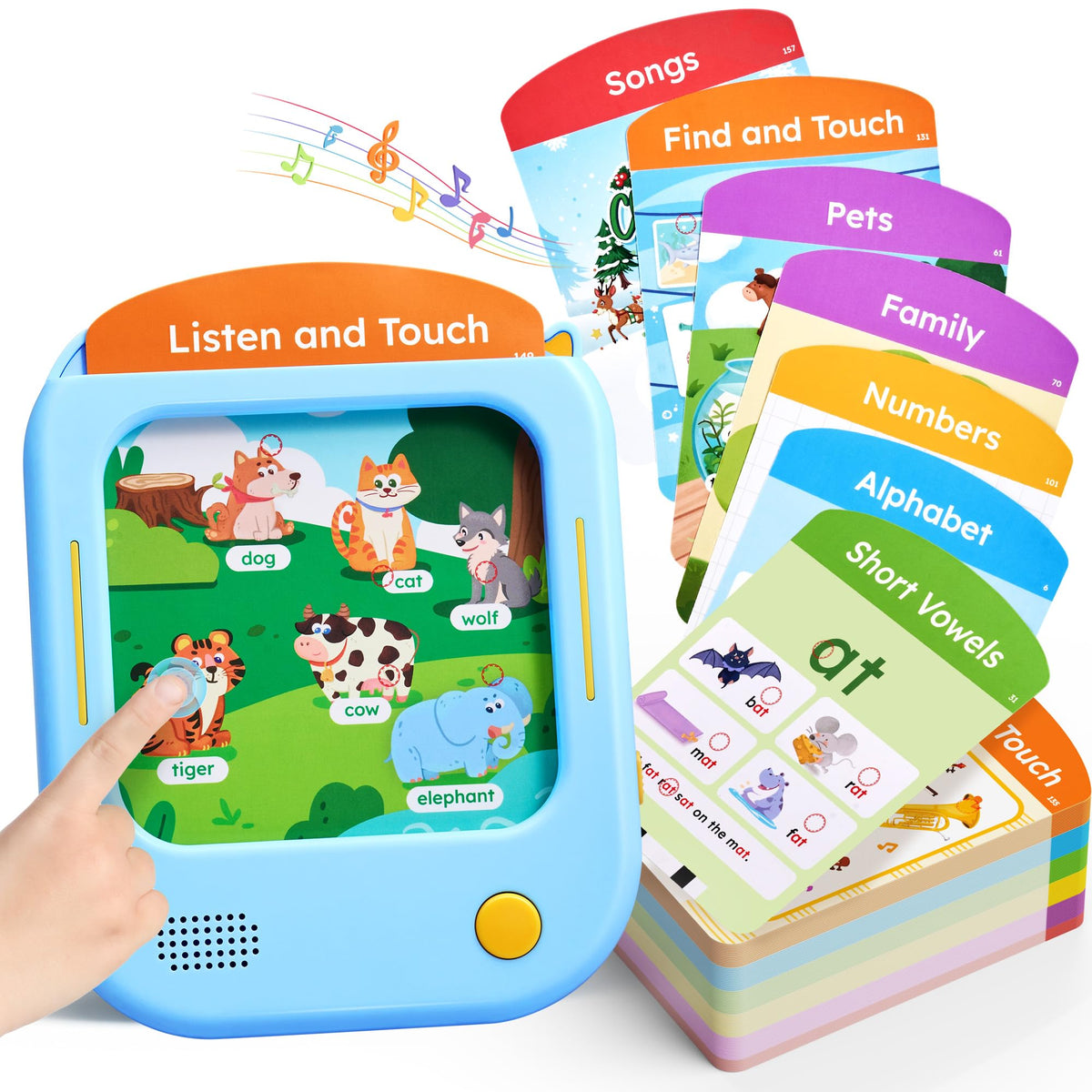 JoyCat Learning Tablet front view for screen-free early literacy exploration.