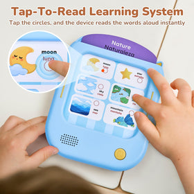 JoyCat learning tablet side view—kid-friendly design for learning on the go.