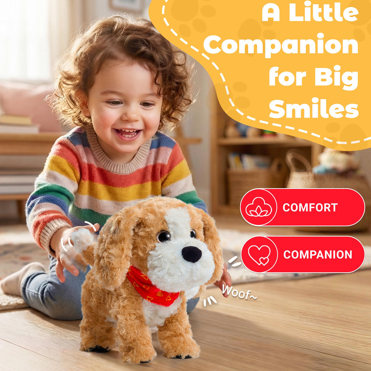 JoyCat Lucy playtime scene highlights gift-ready packaging and family fun.