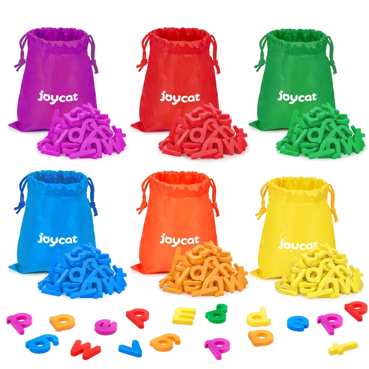 JoyCat magnetic letters set of 312 for toddlers, colorful and engaging for spelling practice.