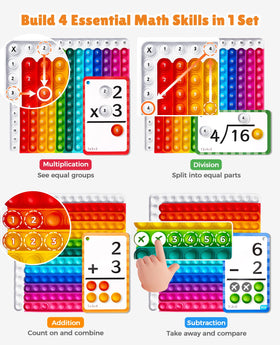 JoyCat Math flash cards back reveal answers to reinforce independent learning