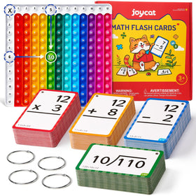 JoyCat Math flash cards front display equations for quick practice and self-check