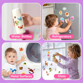 JoyCat mermaid sticker sheet—durable and cling-friendly for travel.