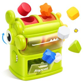 JoyCat Monster Eating The Shapes box front with colorful blocks for sensory play.