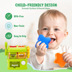 JoyCat Monster Eating The Shapes BPA-free materials ensure safe toddler use.