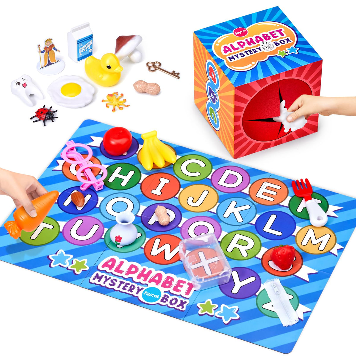 JoyCat Mystery Alphabet Box with 26 letter miniatures for tactile alphabet learning