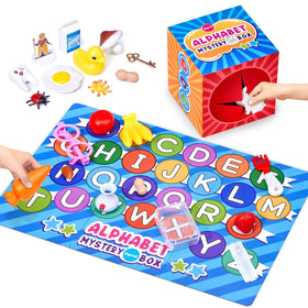 JoyCat Mystery Alphabet Box with 26 letter miniatures for tactile alphabet learning
