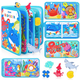 JoyCat Ocean Busy Book cover featuring bright sea creatures for screen-free entertainment.