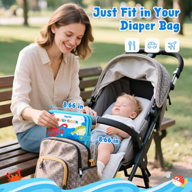 JoyCat Ocean Busy Book hook-loop-fastening page for secure fastening practice on the go.