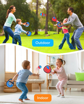 JoyCat family enjoying outdoor play together in open space.