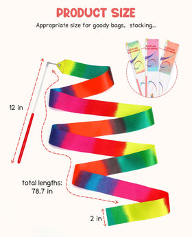 JoyCat 200 cm ribbon streamer with red handle enables expressive spins.