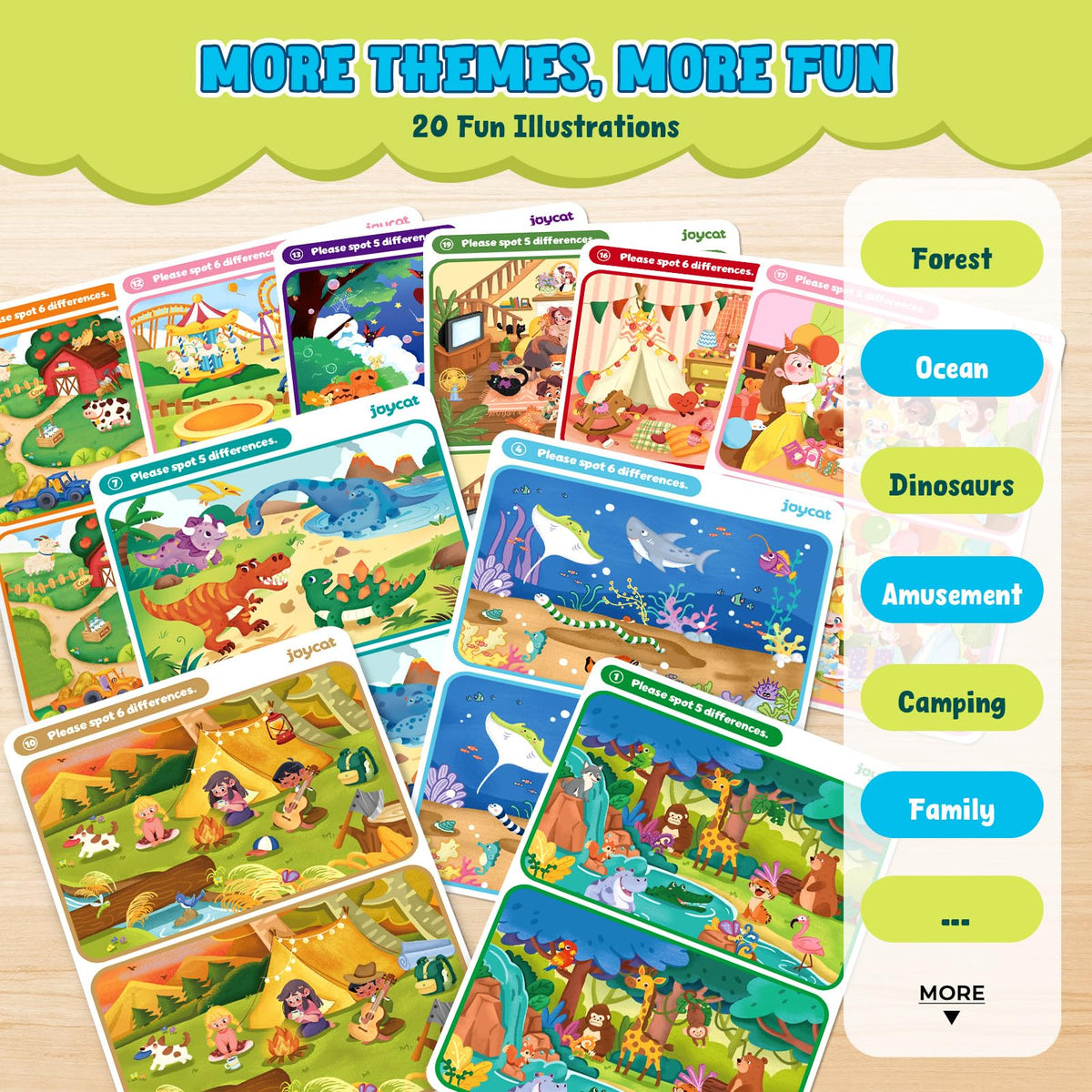 JoyCat reusable puzzle cards reduce waste with wipe-clean play