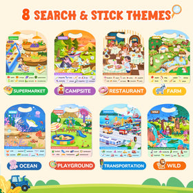JoyCat reusable stickers stack, over 120 stickers for creative play.