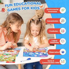 JoyCat Seek & Find pages support early color recognition and vocabulary development