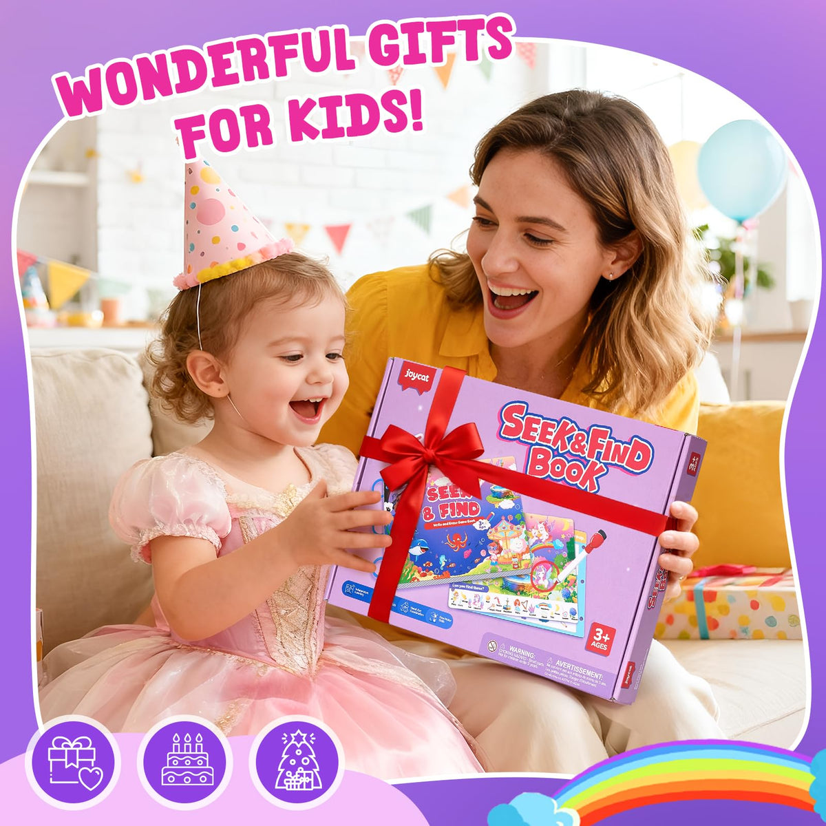 JoyCat Seek & Find gift-ready packaging for holidays