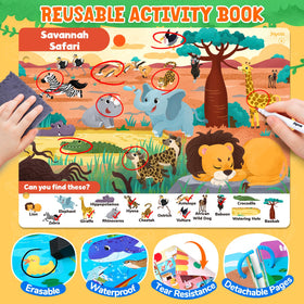 JoyCat Seek & Find Inside pages — interactive activities on each theme