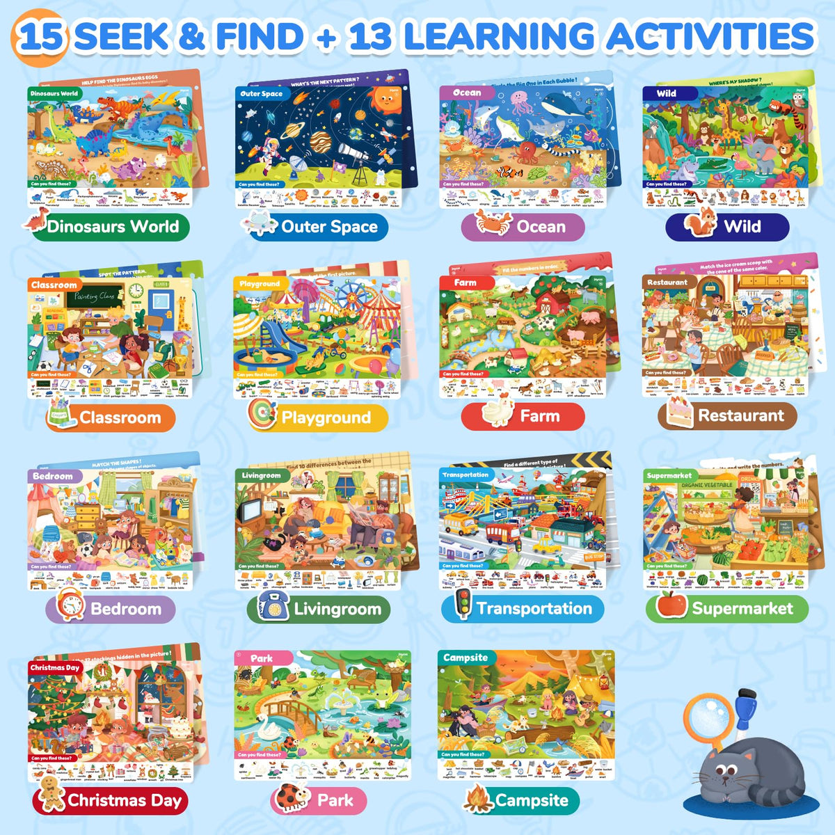 JoyCat Seek & Find markers set for reusable practice and writing
