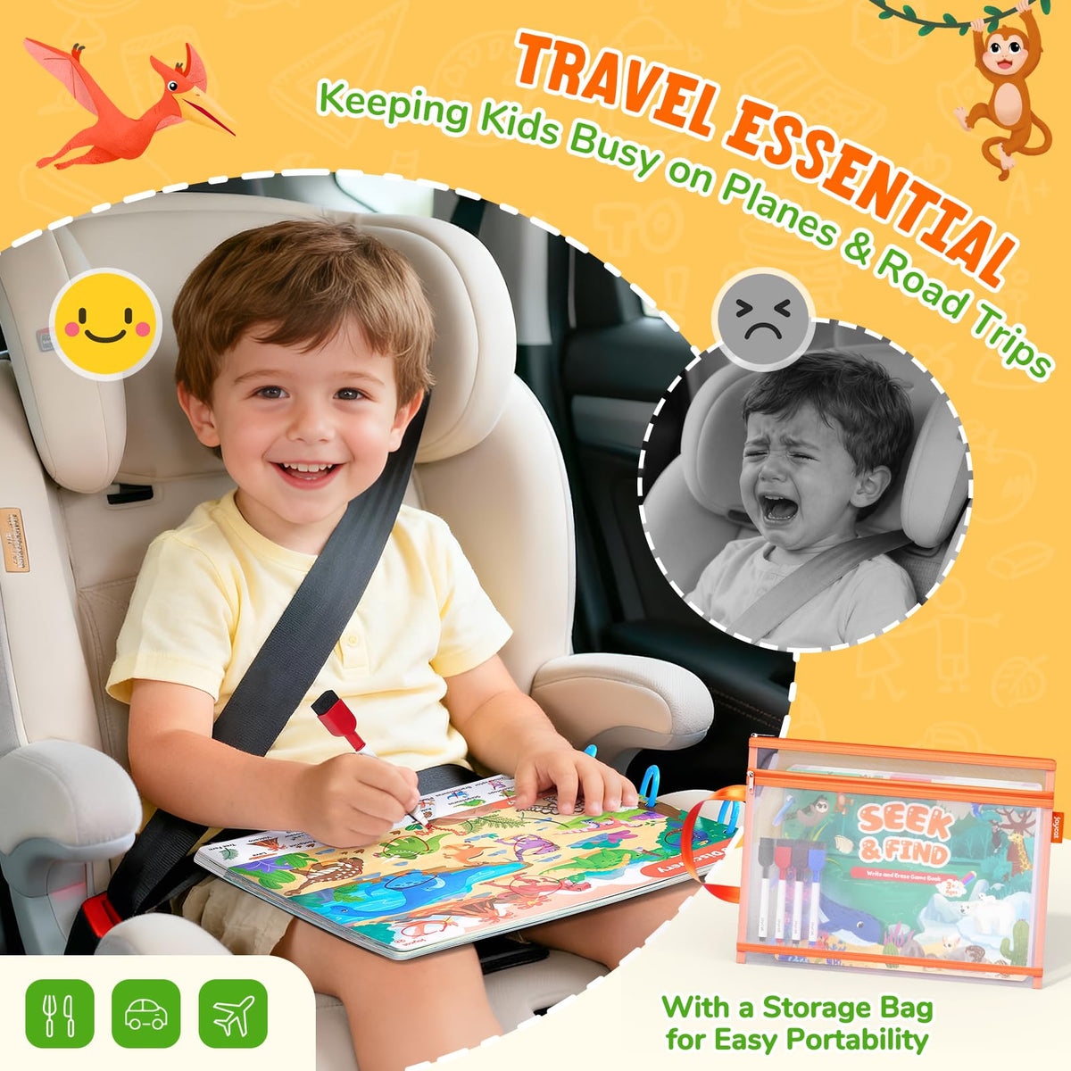 JoyCat Seek & Find markers — four colors for reusable play