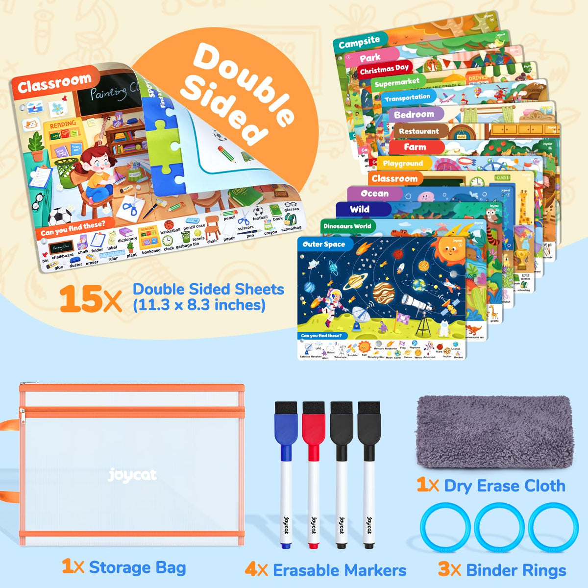 JoyCat Seek & Find storage bag keeps materials organized for travel
