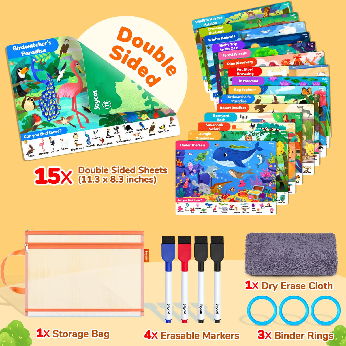 JoyCat Seek & Find themes preview — Jungle Jamboree and friends