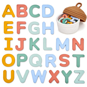 JoyCat silicone alphabet letters on fridge magnets aid early letter recognition.