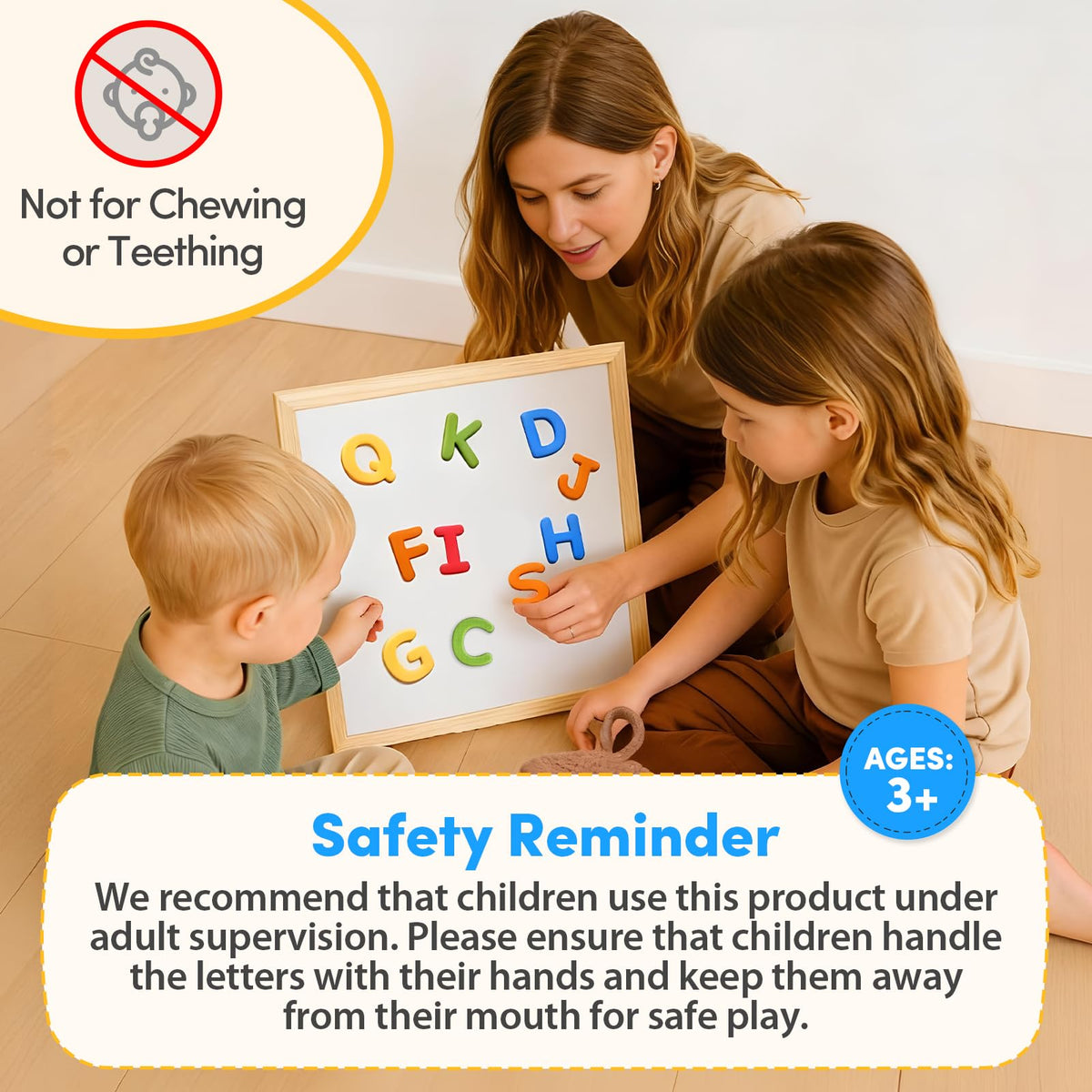 JoyCat alphabet letters close-up with rounded edges for safe kid use