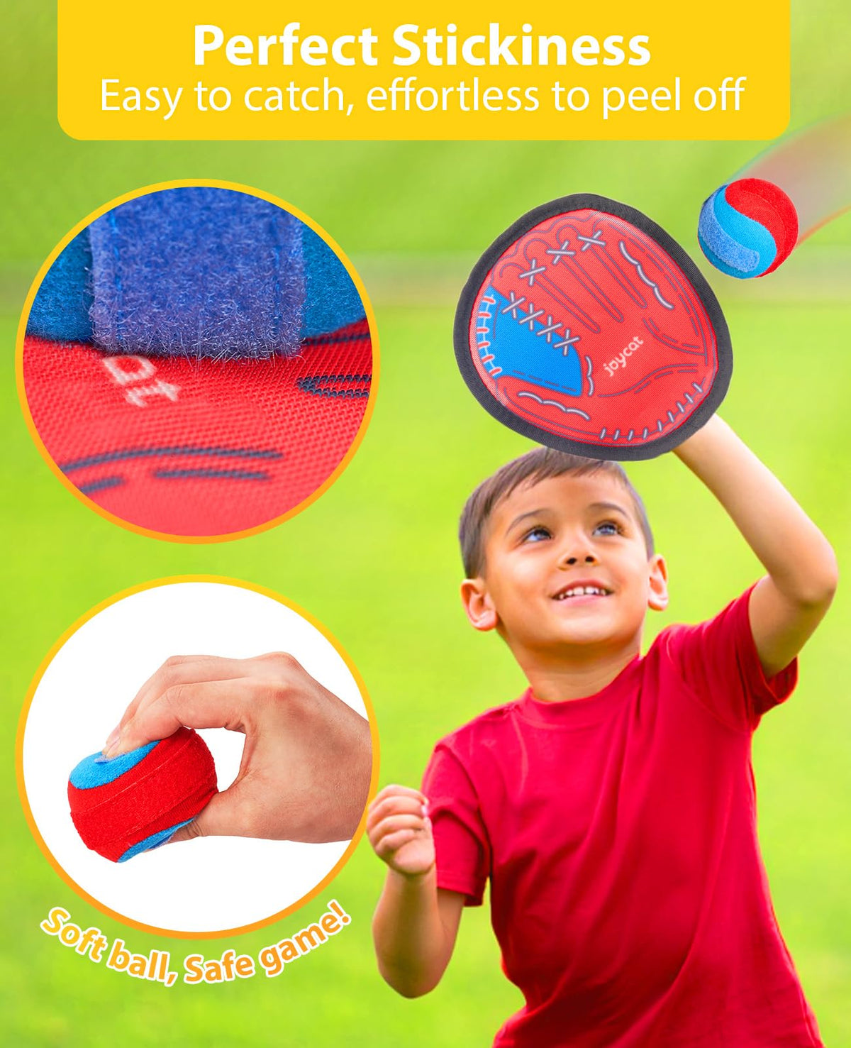 JoyCat sticky balls provide soft, safe throwing for beginners.