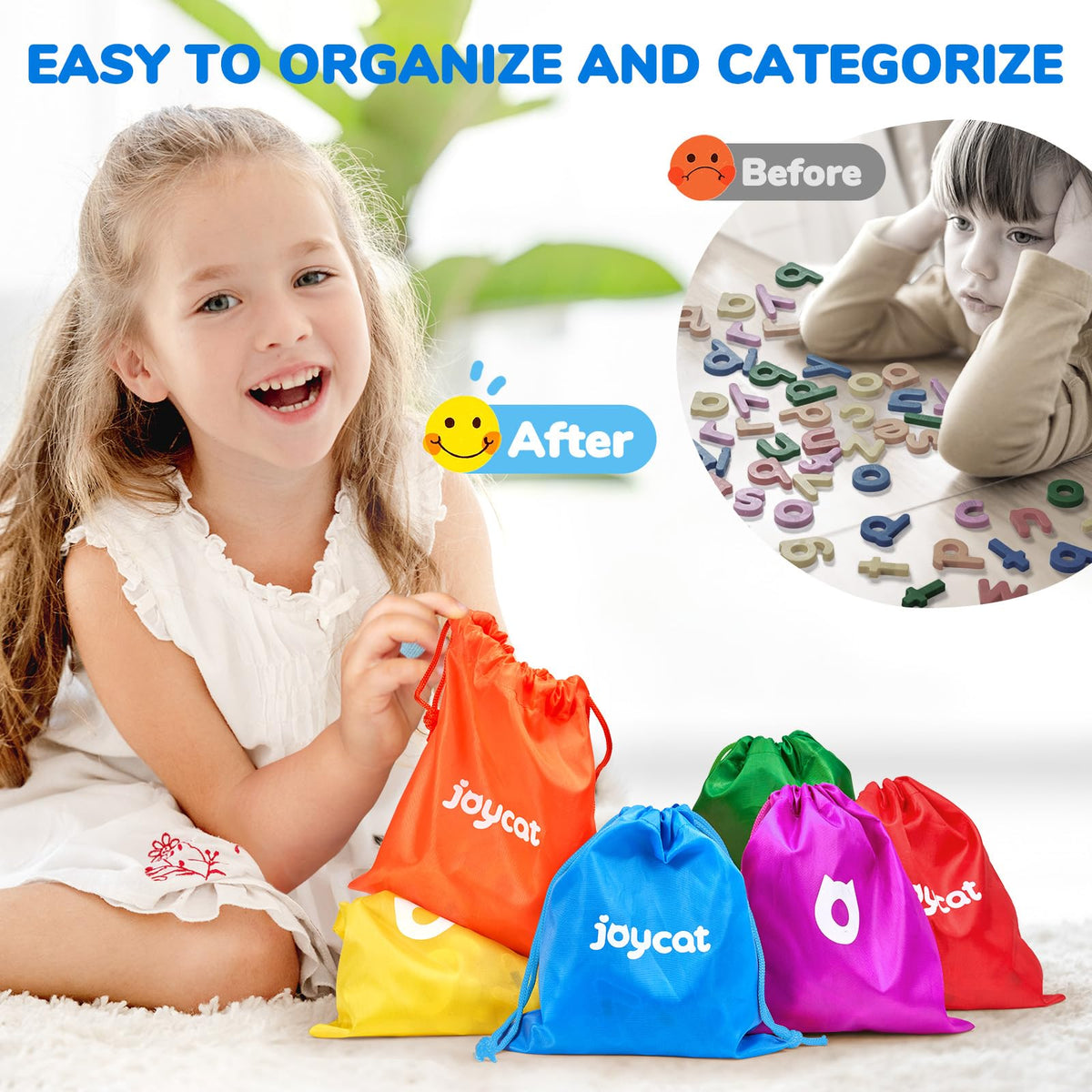 JoyCat strong magnet design helps magnets stay in place during spelling activities.