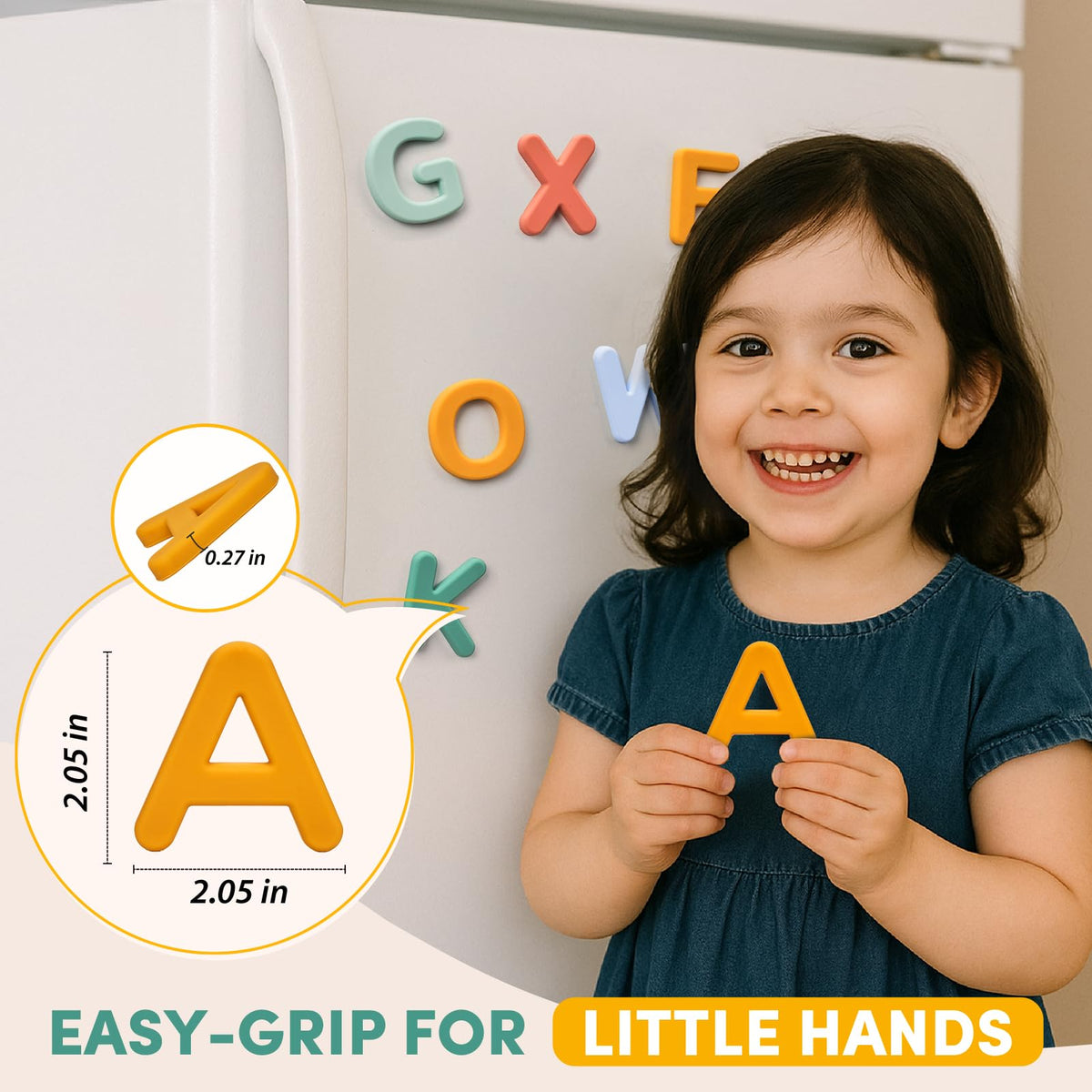 JoyCat alphabet letters in subtle colors promote calm, focused play.