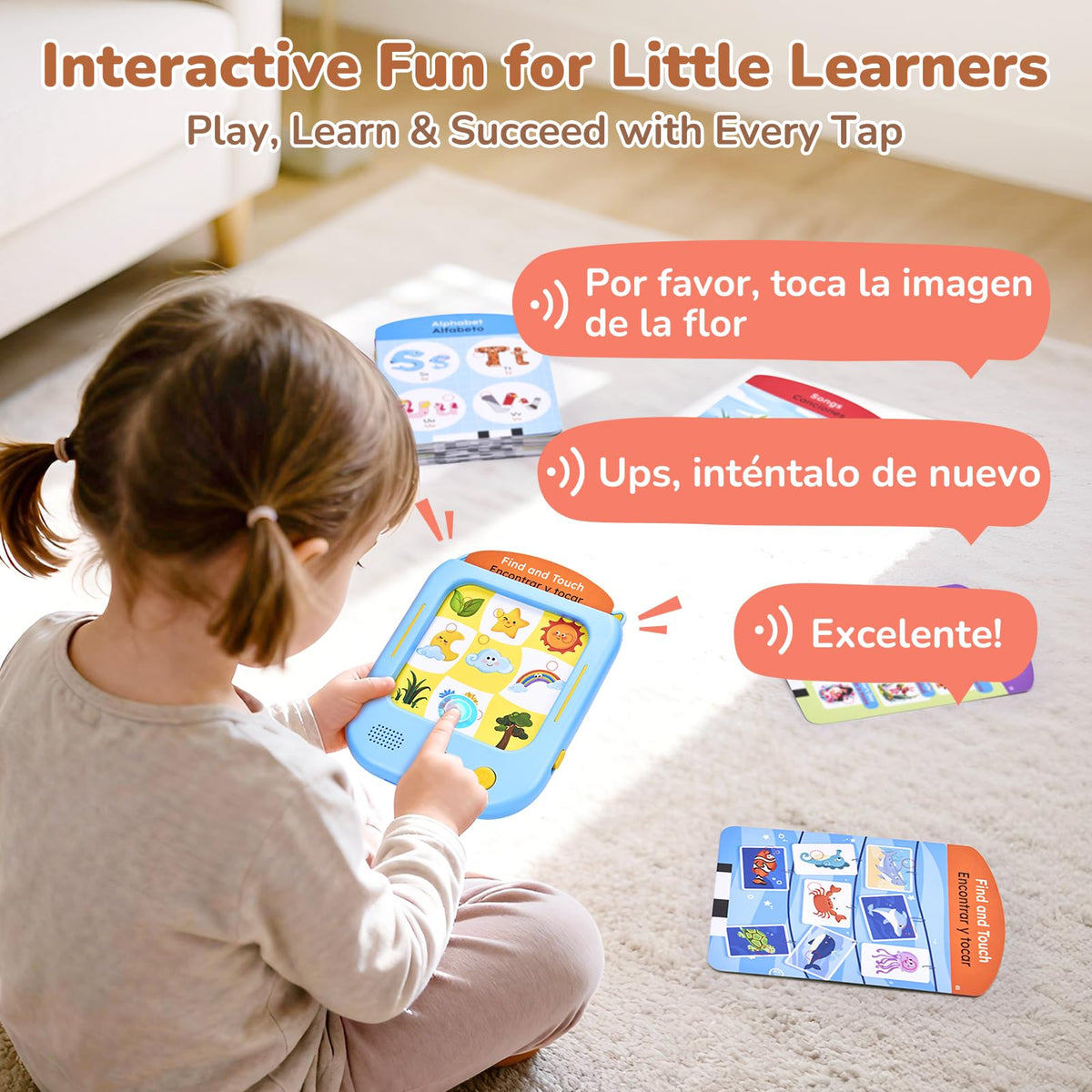 JoyCat tap-and-learn interaction—interactive card learning.