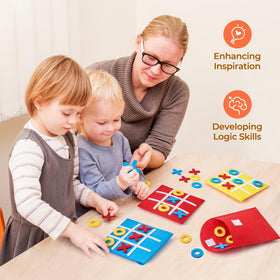 JoyCat felt tic-tac-toe promotes creative and collaborative play.