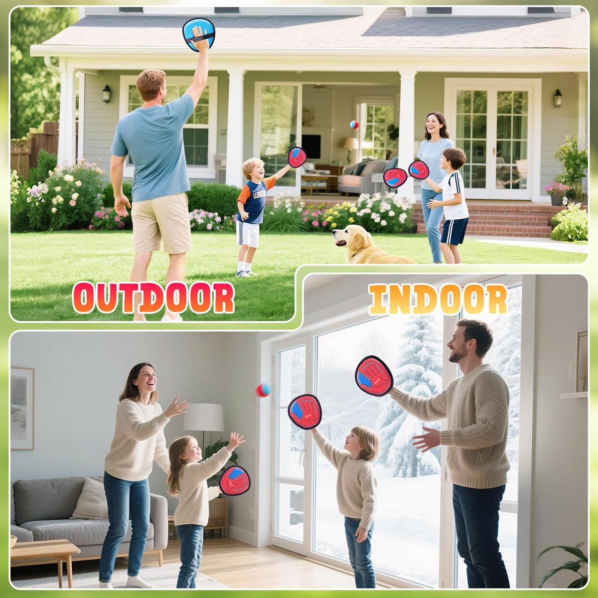 JoyCat kid paddles — kid-friendly sizing for precise throws by kids 3+
