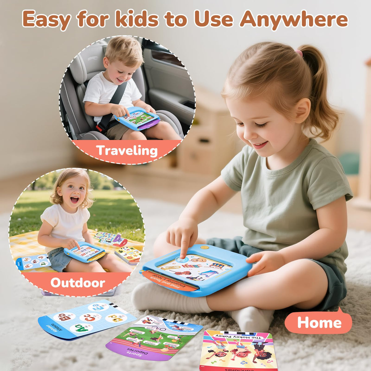 JoyCat travel-friendly design—learning during car rides and trips.
